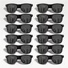 12PCS Classic Black Square Fashion Glasses with Bolt Decoration For Party Pography Wedding Birthday Graduation Hiking