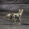 Solid Brass Fox Figurines Miniatures Desk Ornaments Tea Pet Crafts Retro Small Animal Statue