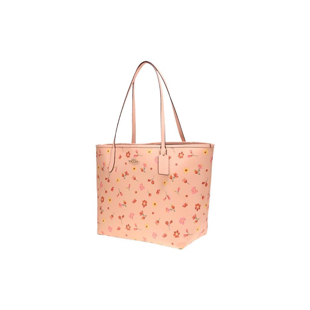 New COACH City PVC With Skin Tote Bag, Shopping Bag, Handbag, Shoulder Bag Women's Pink Patchwork Floral All Over Print C8743-IMSMX