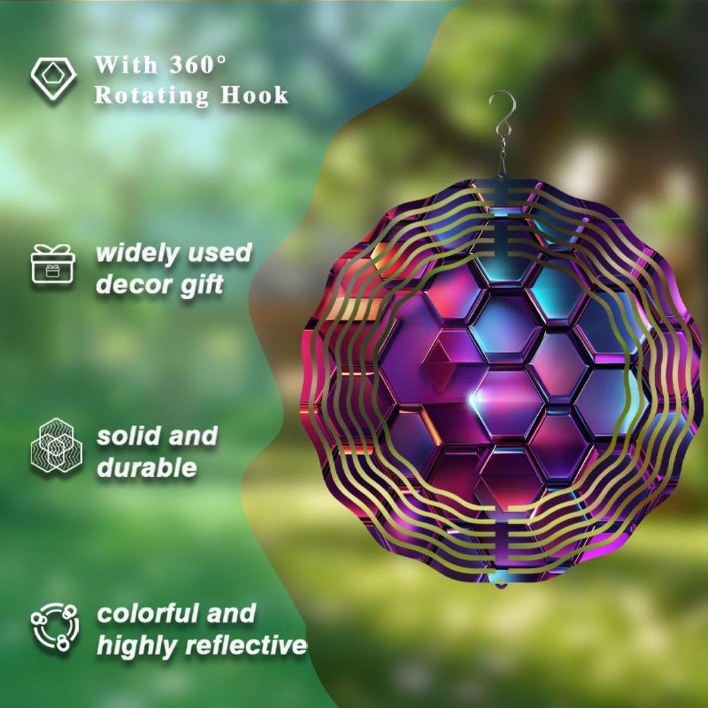 10 Inch Outdoor Wind Chime for Garden Balcony Decor Rotating Hook Elegant Design Perfect Gift for Spring Summer