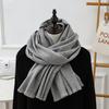 Short Beard Scarf for Women Winter High End Wool Cashmere Scarf Versatile Men's Shawl Solid Color Red Scarf
