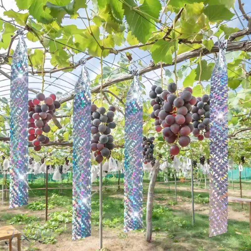Bird Deterrent Holographic Tape 1 Roll Double Sided Reflective Scare Ribbon No Harm to Birds for Outdoor Yard Orchard Use