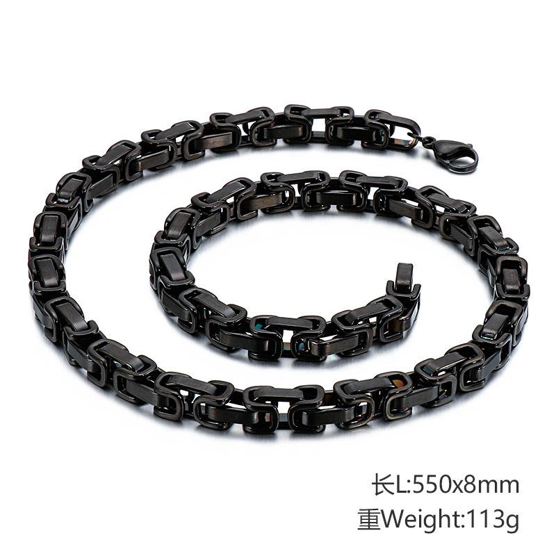 Trendy Back Chain Necklace, Personalized Domineering Men'S Imperial Chain Hip-Hop Jewelry Accessories