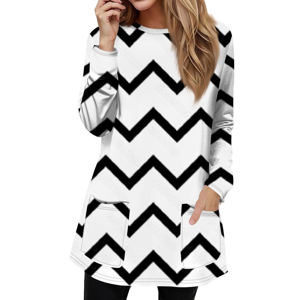 Женская толстовка, пуловер, спортивная одежда, карман, принт, повседневный топ с круглым вырезом и длинными рукавами