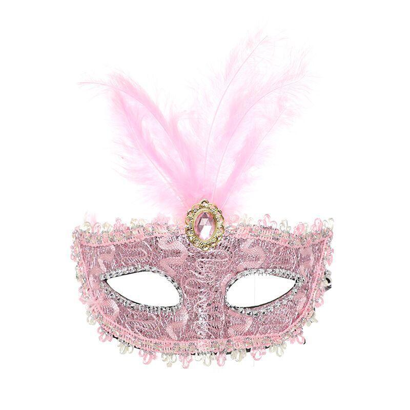 Кружева плюшевые перья сплошной цвет половина лица маска для выпускного вечера косплей маскарад украшения Пасха, свадьба, день рождения, Хэллоуин