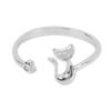 Open Ring Cat Shape Adjustable Lightweight Cute Fashionable Women Ring for Daily Party