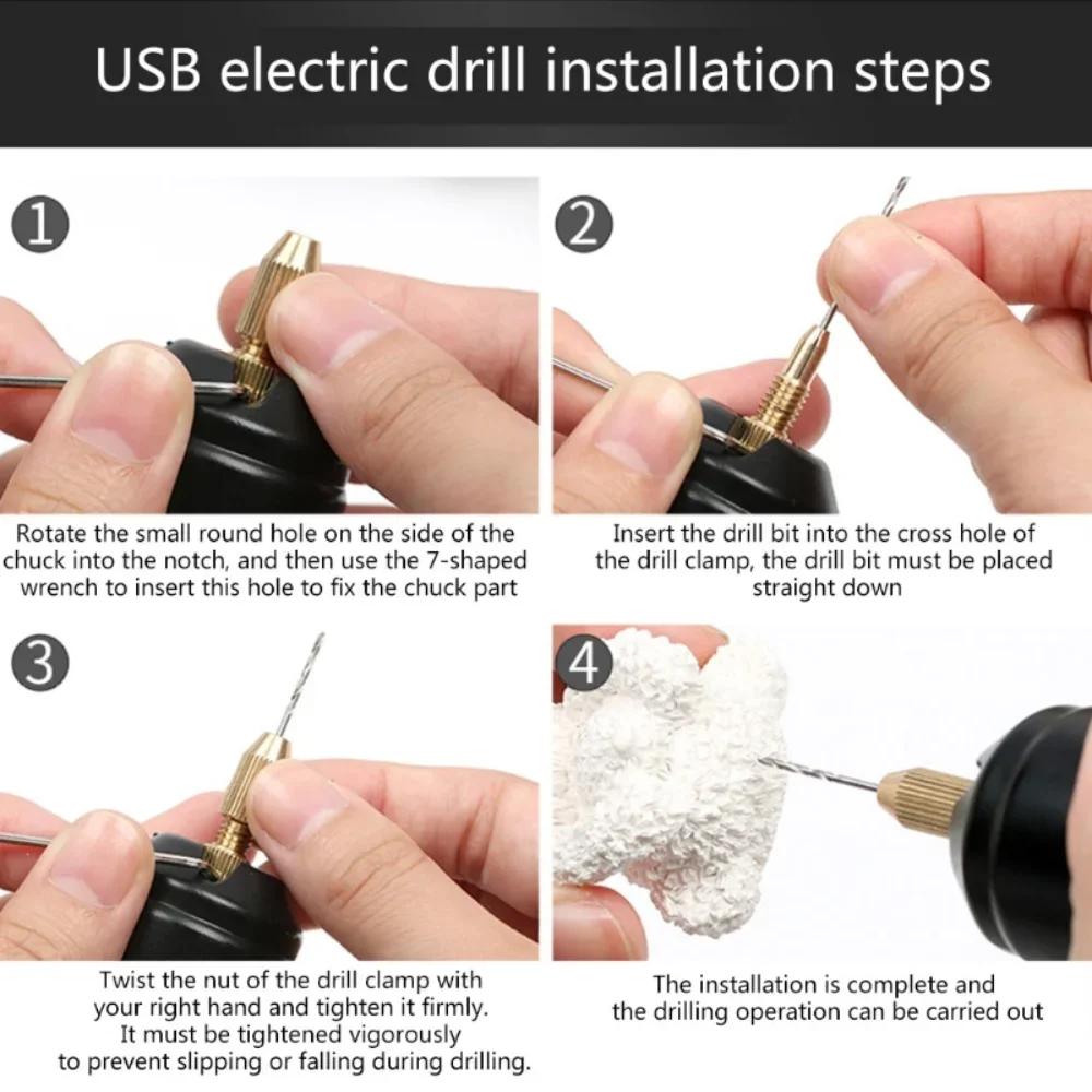 Ручная Мини-Электродрель DIY USB Инструмент для Ювелирных Изделий из Эпоксидной Смолы, Деревообработки, Гравировальная Ручка