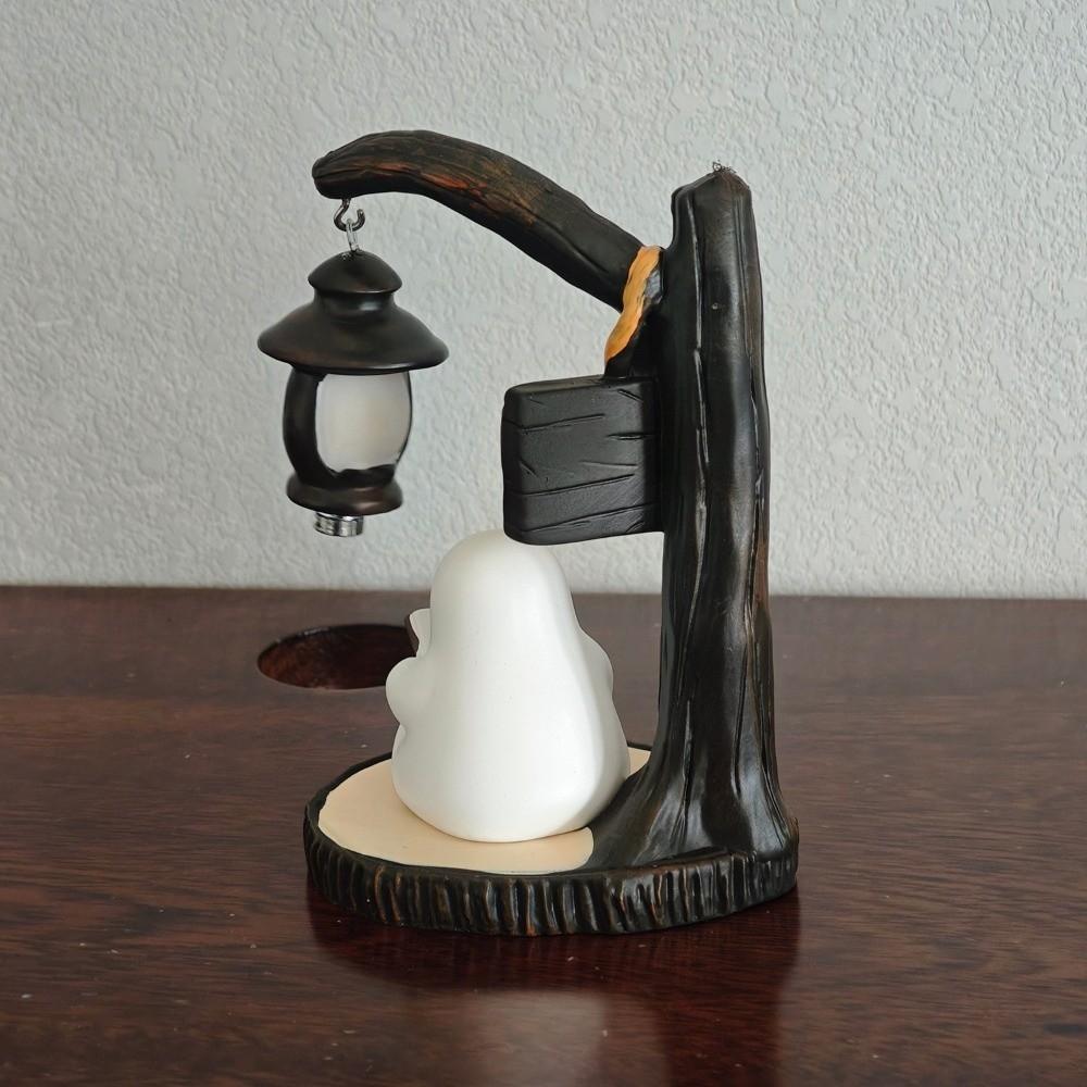Hand-Painted Halloween Lamp Cell Battery Operated Desktop Ornament Light Book Club Gift