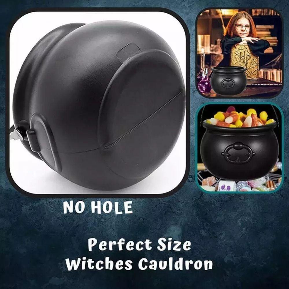 Large Trick-or-Treat Jar Candy Jar Black Halloween Candy Jar New Wizard Witch Cauldron Props