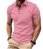 Мужская однотонная рубашка-поло с коротким рукавом на пуговицах