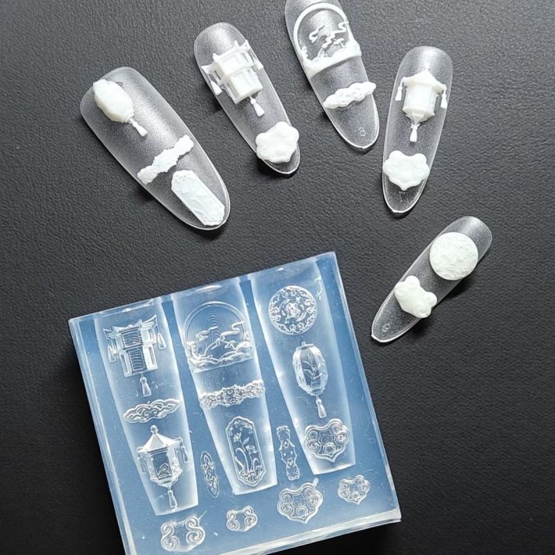 Винтажная Фарфоровая Ваза 3D Силиконовая Форма для Ногтей для Украшений на Ногти DIY Украшения для Маникюра Мягкая Штамповочная Форма Инструменты для Дизайна Маникюра