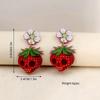 Gothic Cute Strawberry Skull Pendant Earrings Cute Halloween Jewelry Accessories Cute Women Acrylic Flower Statement Earrings