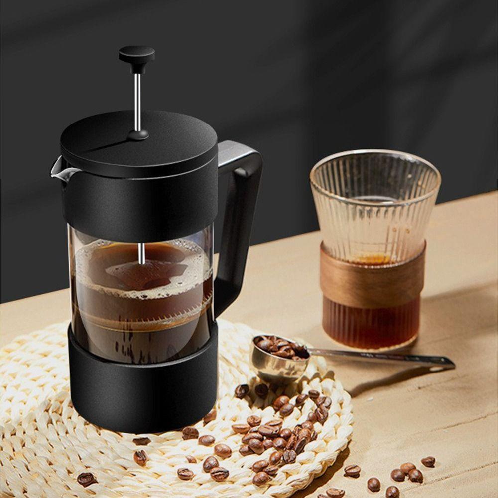 Thickened Glass French Press Coffee Maker Rust-Free Hand Punch Pot Cold Coffee Brewer Office Use