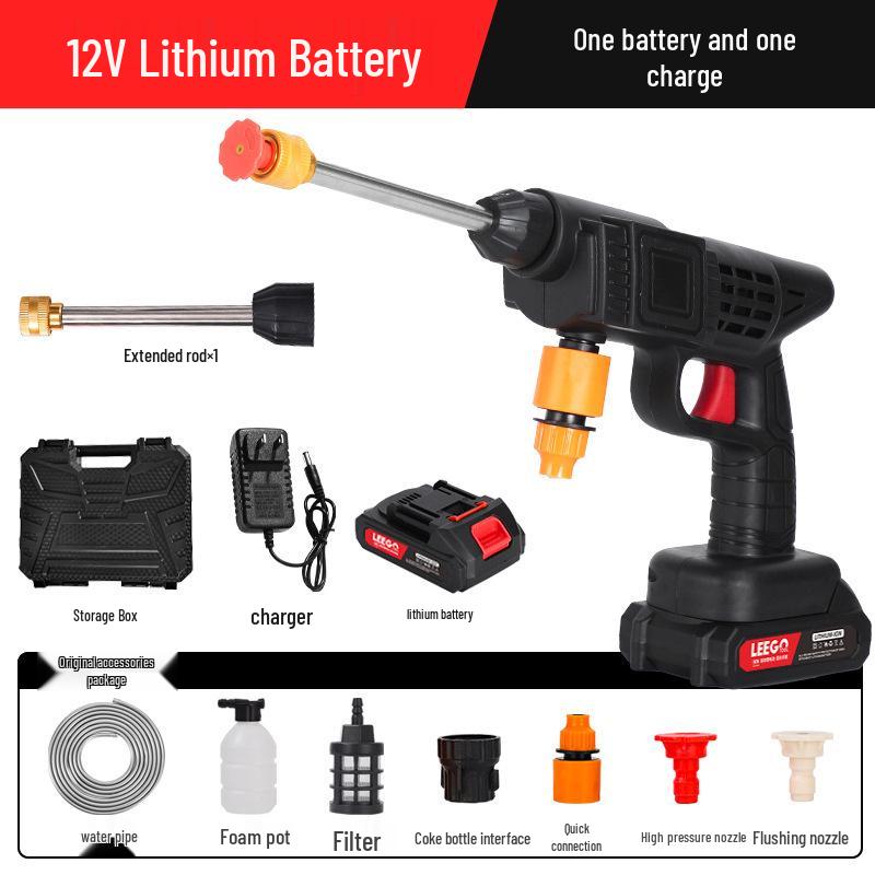 Беспроводная портативная автомойка высокого давления с литиевой батареей