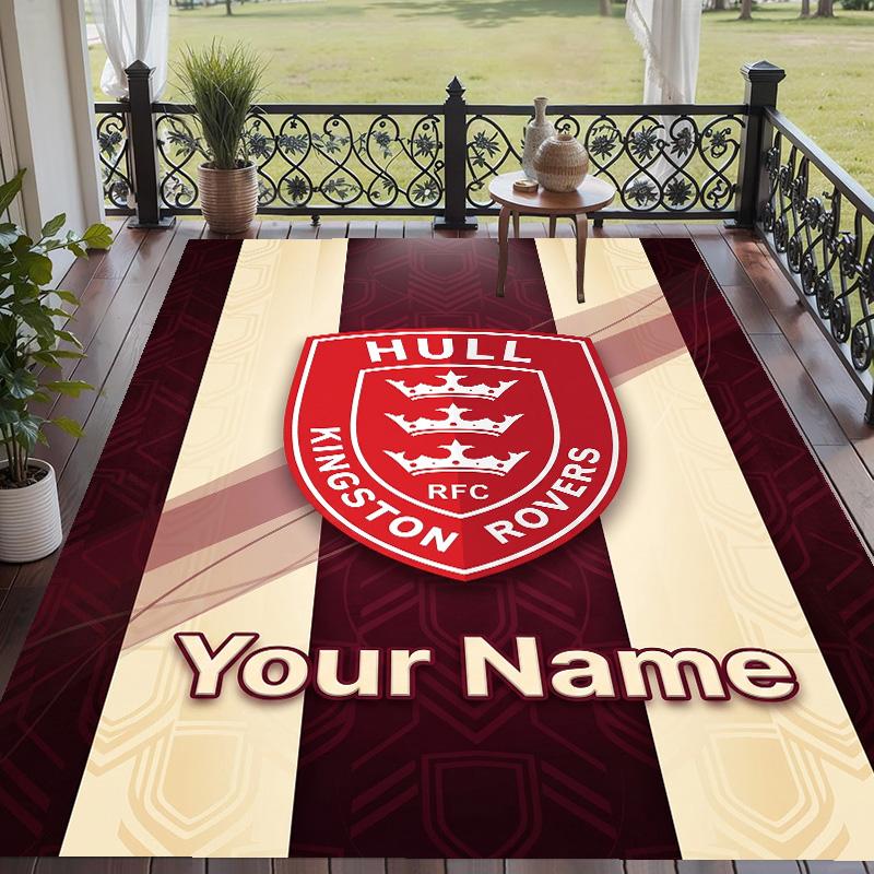 Custom Text Printed Rug Hull KR Non Slip Floor Carpet For Home Room Decor
