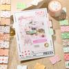 Kawaii Sparkling Sand Floral Label Sticker Tape Creative Collage Handmade Journal DIY Diary Album Scrapbook Aesthetic Stickers