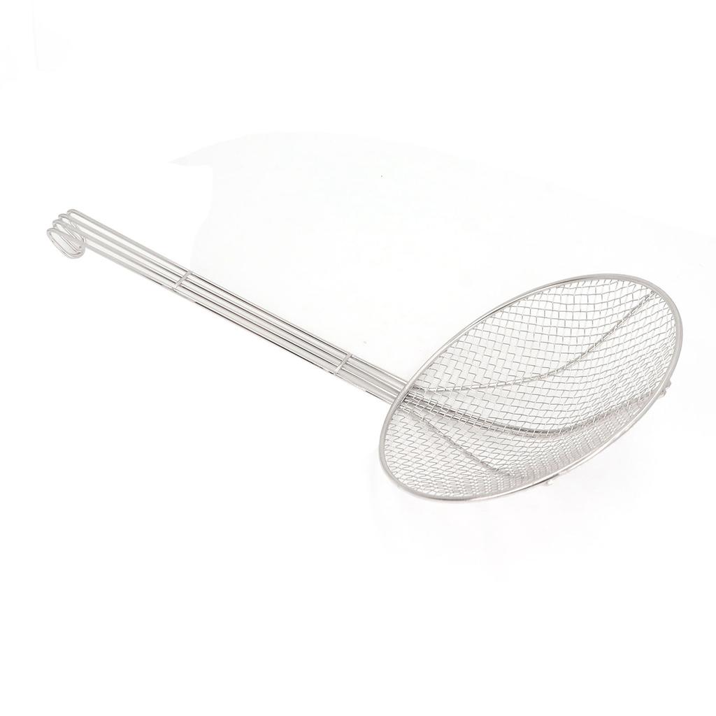 Skimmer Spoon Long Handle Stainless Steel Fine Mesh Wire Strainer Ladle with Hook for Cooking Frying