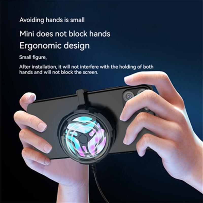 Универсальный RGB мини-вентилятор для телефона, USB-радиатор, игровой кулер, совместимый с iPhone, Samsung, Xiaomi