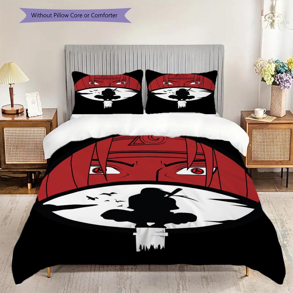 Japanese Anime Cartoon N-Narutos Famous U-Uzumakis N-Narutos Comfortable Duvet Cover and Pillowcase(1 * Duvet Cover + 2 * Pillowcase, Without core)G21