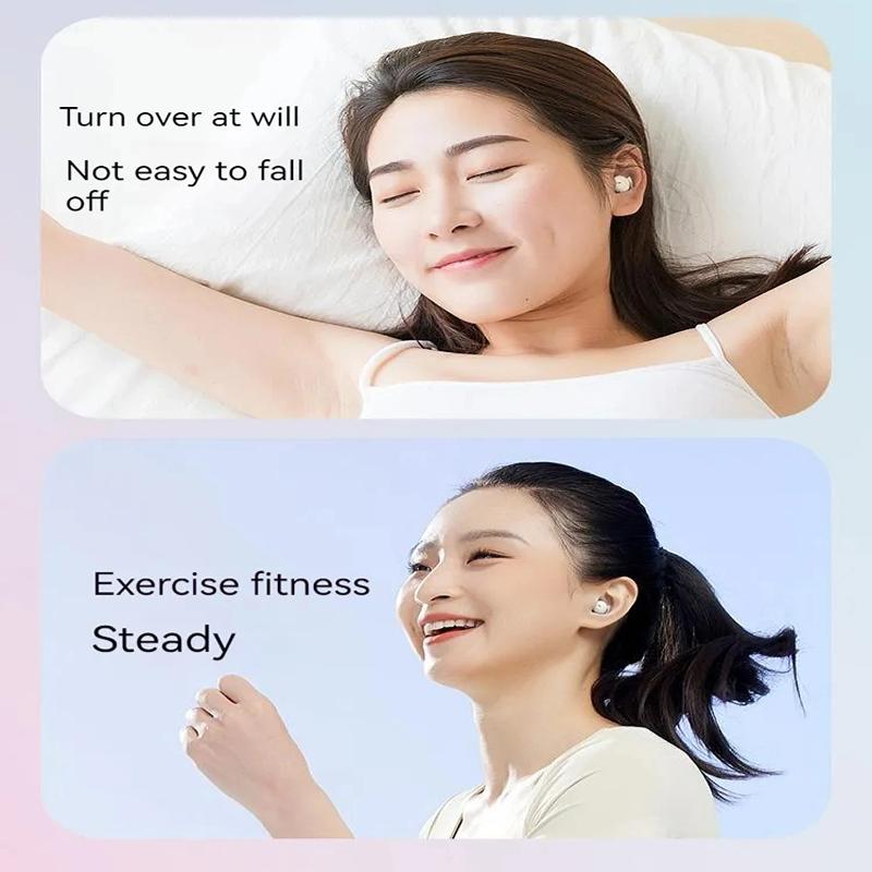 Наушники для сна, мини-маленькие беспроводные наушники Bluetooth 5.3, гарнитура с шумоподавлением и сенсорным управлением, невидимые наушники-вкладыши, подарки для девочек