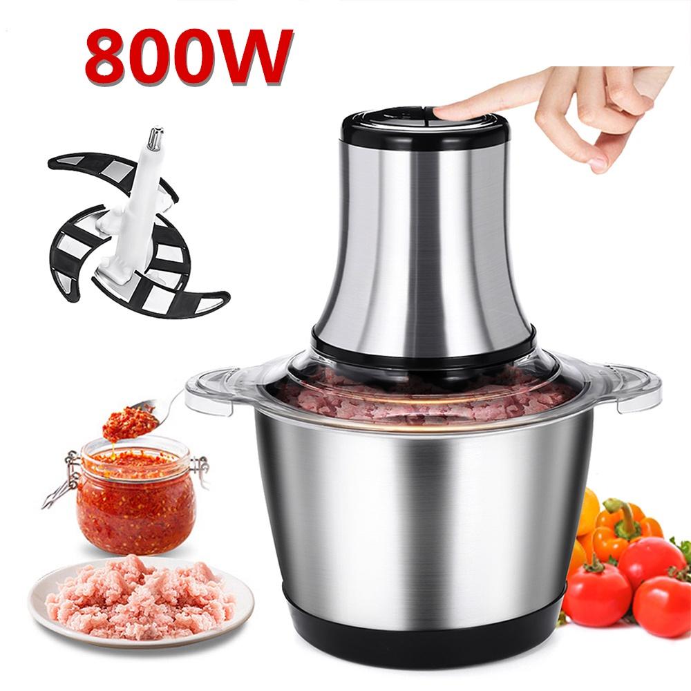 3L Electric Meat Grinder 2 Speeds Stainless Steel Electric Chopper Automatic Mincing Machine Quiet Food Processor 800W