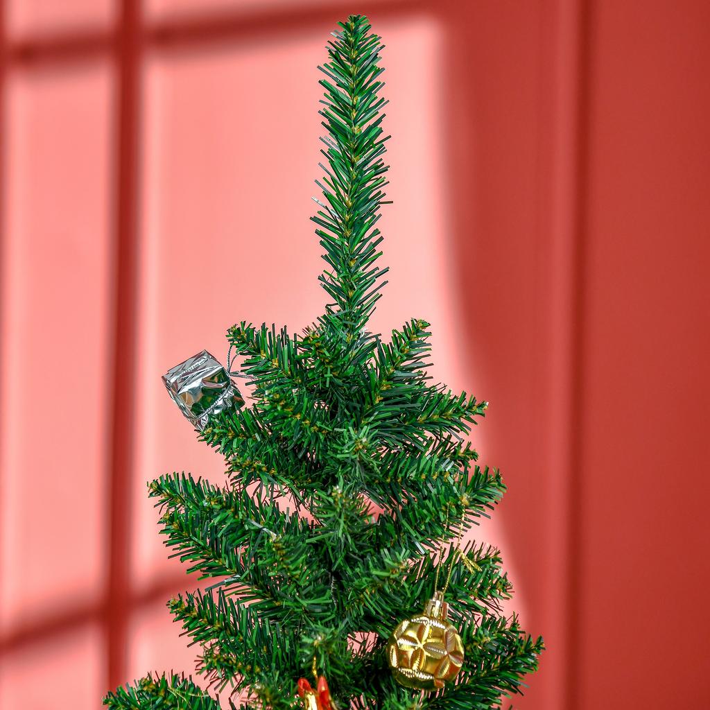 Slim Artificial Christmas Tree 150cm with Metal Support 294 Branches