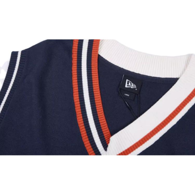 New Era FW23 Серия Academy Club MLB Нью-Йорк Янкис Ретро Свободный Цветные Блоки Спортивный Жилет с V-образным вырезом Унисекс Жилет Темно-Синий 13558547