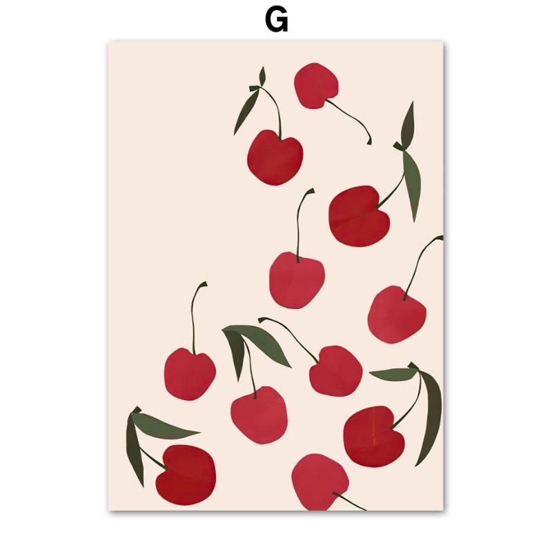 Лимон Клубника Вишня Апельсин Настенное Искусство Холст Картина Декор Интерьера Дома Постер Спальня Фруктовый Рынок Гостиная Магазин Картинка