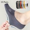 10 Pairs/Lot Men's Shorts Striped Socks Male Ice Silk Breathable Fashion Casual Socks