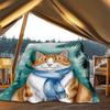 1pc Cat Scarf Winter Outdoor Flannel Blanket Soft All Season Polyester Throw , Perfect for Picnics & Travel , Picnic Accessory