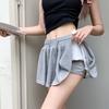 Юбка на шнурке в спортивном стиле для девочек, летняя, повседневная, утягивающая, винтажная, с высокой талией, плиссированная, мини-юбка