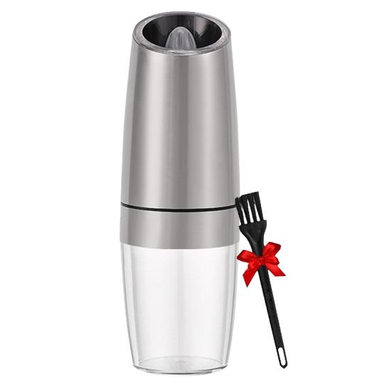 Гравитационная электрическая мельница для перца, мельница для перца из нержавеющей стали, стальная электрическая автоматическая мельница с питанием от батареи, одна