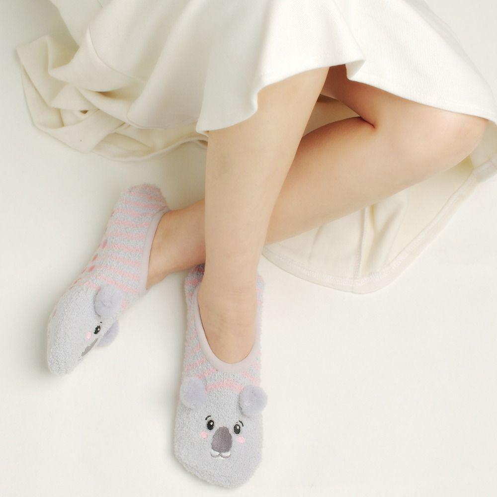 Мультяшные противоскользящие носки для пола коала рождественские домашние носки кавайные коралловые флисовые носки-лодочки для детей