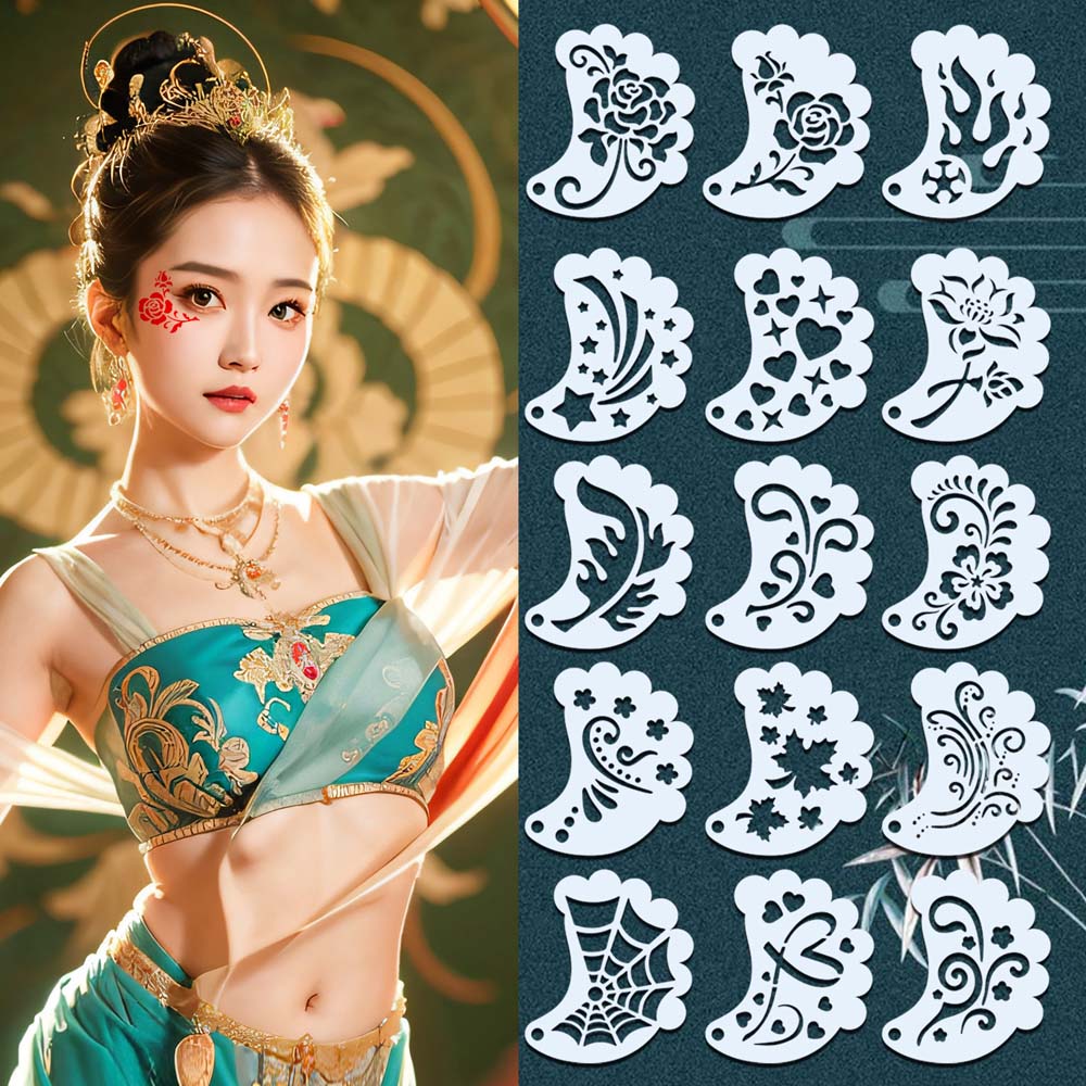 Hollowed Face Paint Templates Reusable DIY Makeup Tools Creative Body Art Paint Stencils  Adults