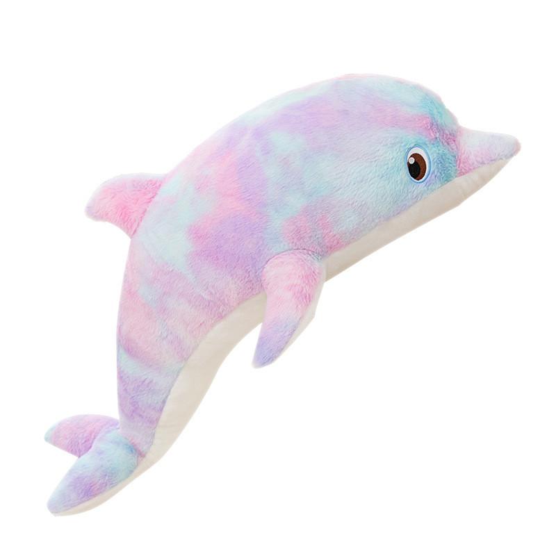 Rainbow Dolphin Plush Toy With Sleep Pillow For Kids Bedtime And Play