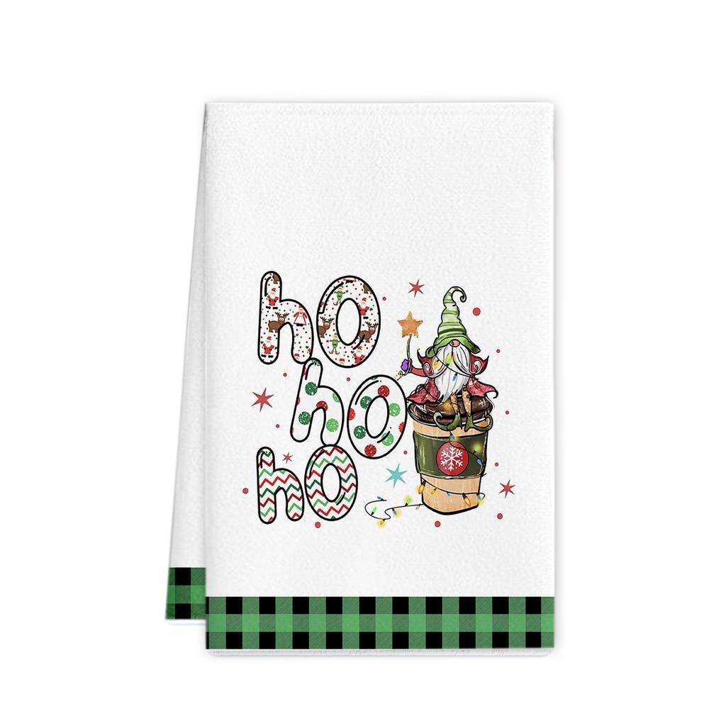 Рождественское полотенце 2025 новое трансграничное полотенце из микрофибры с принтом кухонное полотенце праздничное украшение