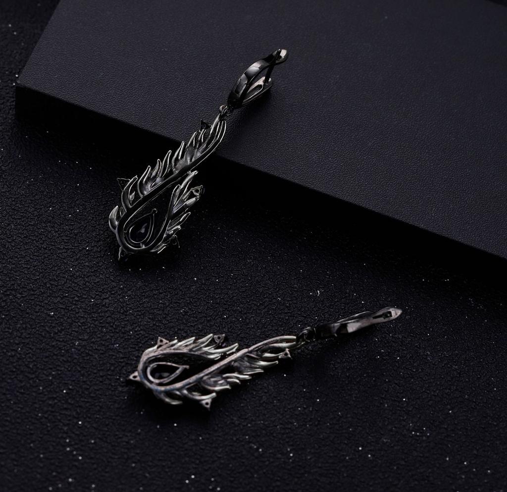 Оригинальные дизайнерские высококачественные серьги в темном стиле ретро, ​​итальянские серьги из серебра 925 пробы с натуральным аметистом