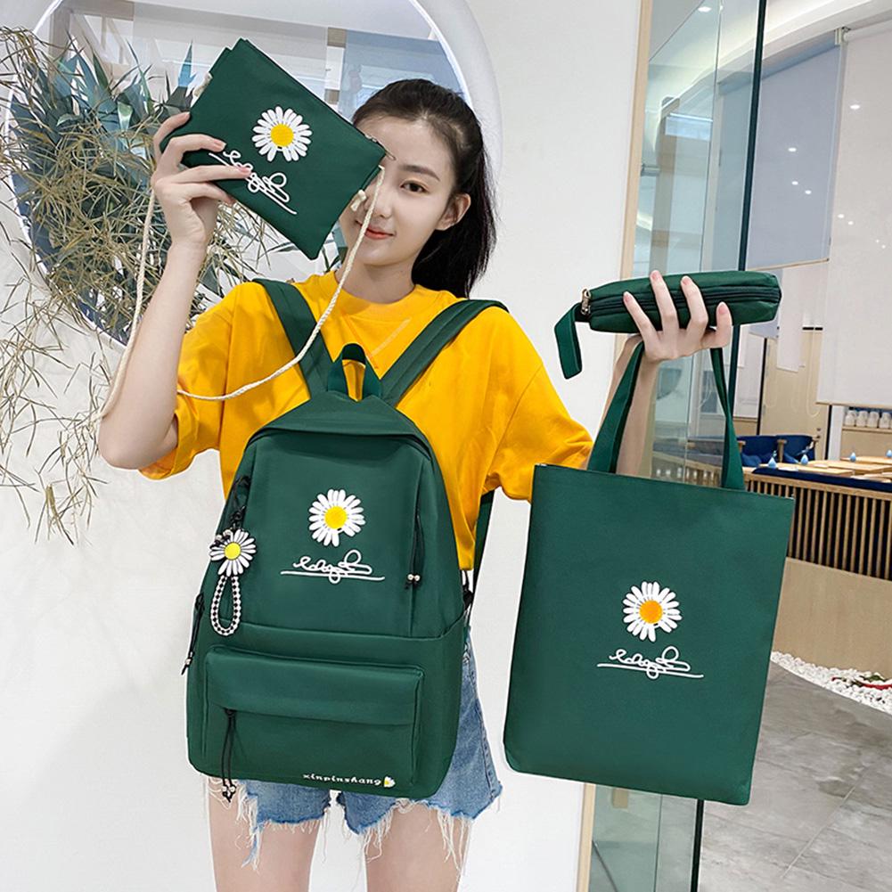 4Pcs/Set Women School Backpacks Schoolbag Canvas For Teenagers Girls Student Book Bag Boys Satchel