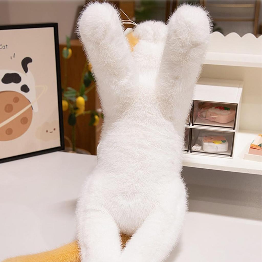 Черно-белая плюшевая игрушка-кошка, черно-белый полосатый кот, реалистичное пушистое тело кошки, реалистичный, милый, мягкий, для объятий, День рождения, 47 см, Дизайн, Подушка,