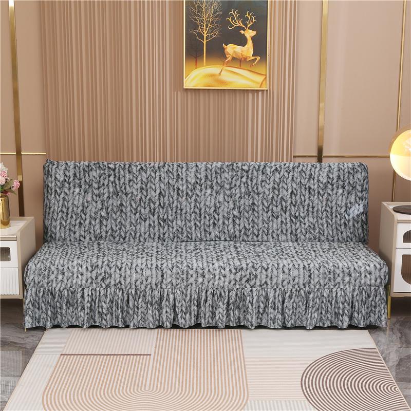 Чехол для футона без подлокотников с юбкой, раскладной, с принтом, чехол для дивана, моющийся, чехол для дивана, защитная пленка для мебели SML