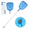 Pool Skimmer Net Deep Fine Mesh Solid Plastic Frame Detachable Pole Large Capacity Heavy Duty Leaf