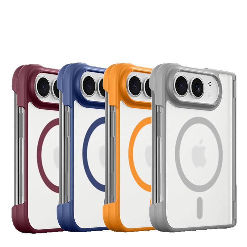 IPhone Duo Foldable Magnetic Phone Case PC TPU Soft Edge Full Body Protection Shockproof Cover