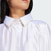 Adidas Originals Oversized Satin Sports Shirt Women Tops White IS4591