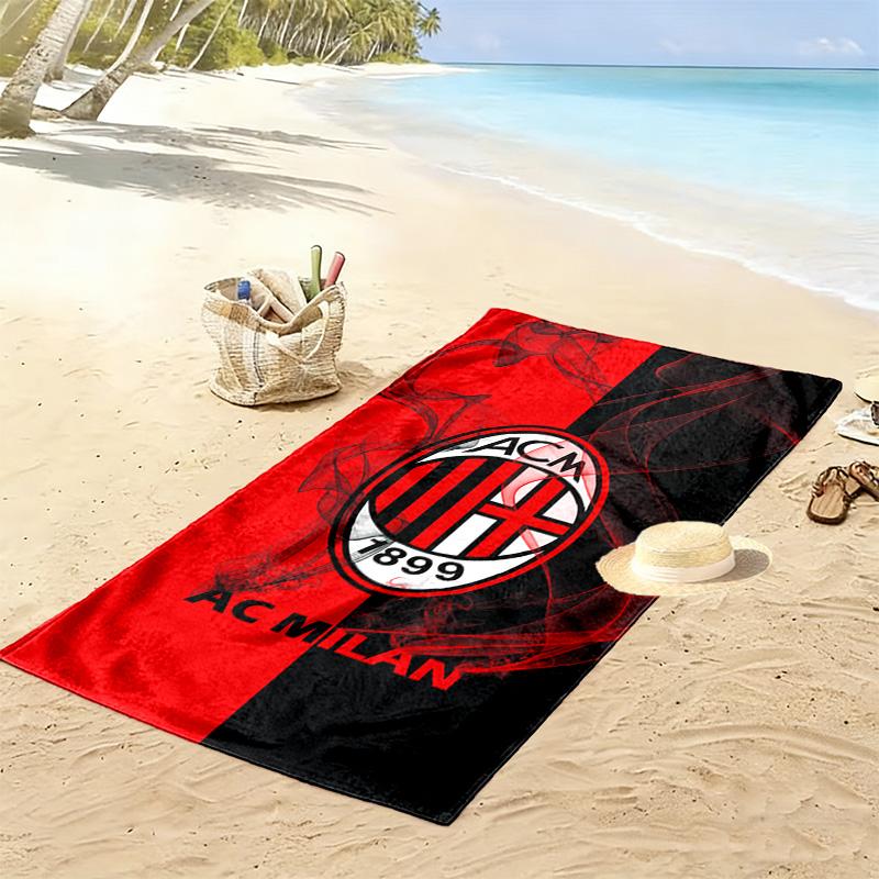 Пляжное полотенце с принтом AC Milan, Большое, Мягкое, Быстросохнущее, для Пляжа, Кемпинга, Плавания