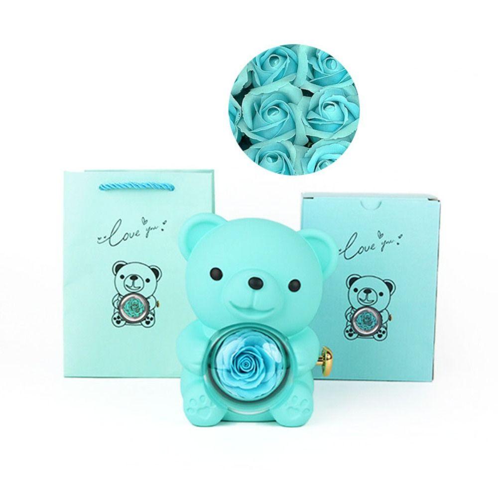 Мыло Цветок Медведь Подарочная Коробка Вращающееся Кольцо Подарочный Футляр Креативная Роза Ювелирные Изделия Коробка Свадьба