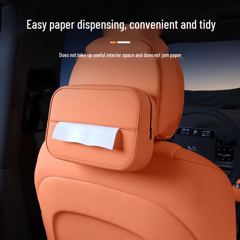 E5 PLUS Blue Electric Car Tissue Box: Model 26 Seat Backrest Hanging Bag Accessory.