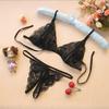 Three-Point Lace Open Crotch Panties & Bra Sexy Lingerie Set