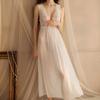 Sexy Nightgown Women Transparent Sleepwear White Ladies Lace Long Gowns Nightdress Sleeveless Wedding Night Dresses Low-cut
