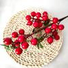 2pcs Simulated 3-Head Small Pomegranate Fruit Branch Simulated Fruit Berry Christmas Fruit Shooting Props Home Soft Decoration Direct Sales