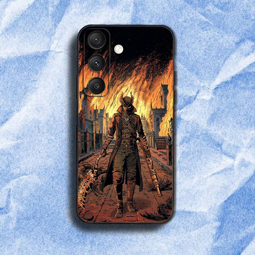 b-Bloodborne D-Dark Souls Phone Case For Samsung S 25,24,23,22,30,21,10,9,Ultra,Plus,Lite,FE,4,5G Black Soft Case